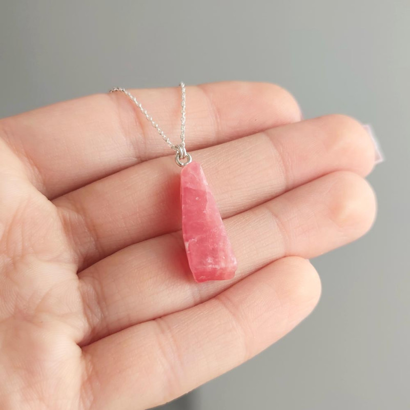 925 Silver Natural Rhodochrosite Stone Pendant