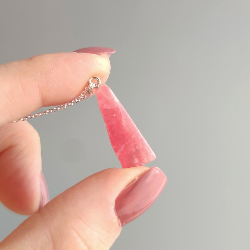 925 Silver Natural Rhodochrosite Stone Pendant