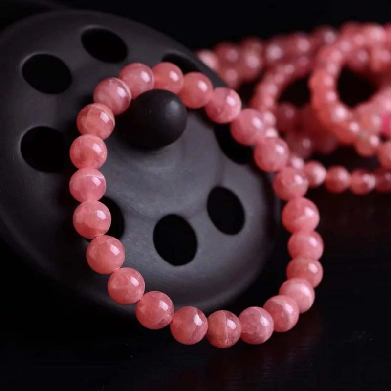 8mm Natural Rhodochrosite Stone Bracelet