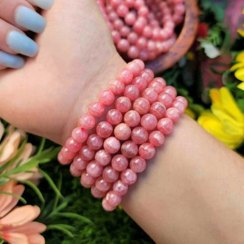 8mm Natural Rhodochrosite Stone Bracelet