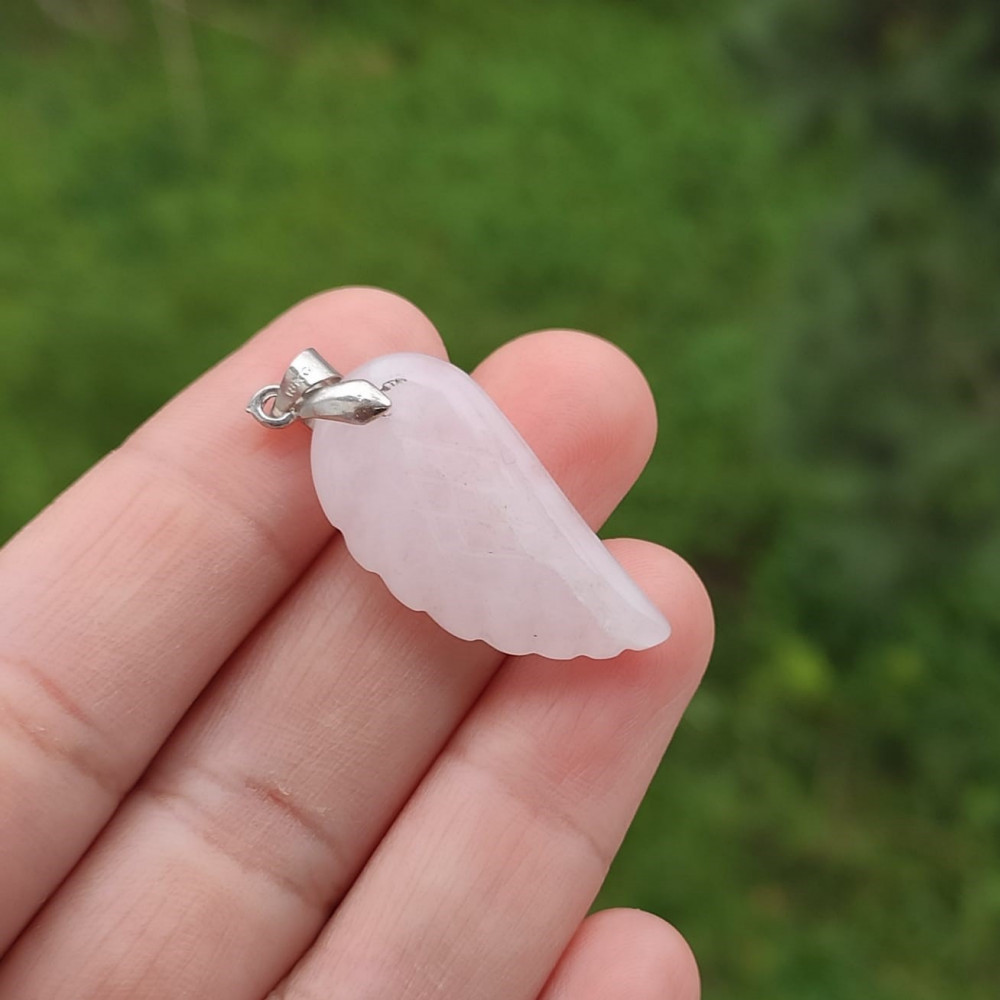 925 Silver Natural Rose Quartz Stone Pendant 