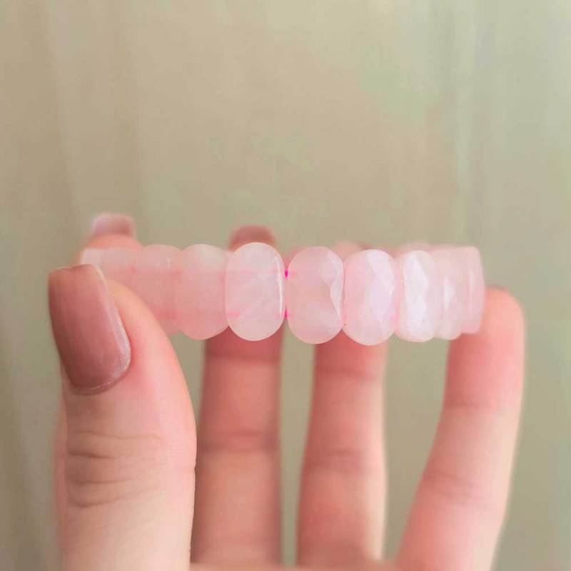 Natural Rose Quartz Stone Bracelet - Special Cut