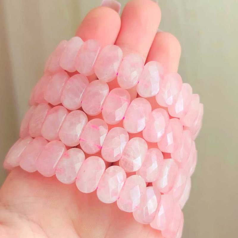 Natural Rose Quartz Stone Bracelet - Special Cut