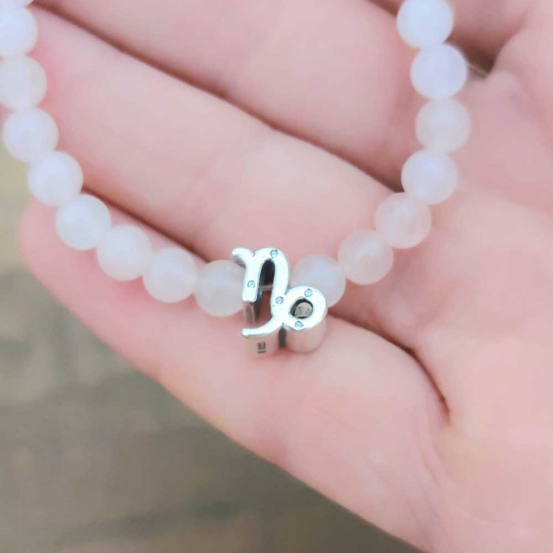 6mm Natural Rose Quartz Bracelet - Zodiac Sign can be added to the bracelet