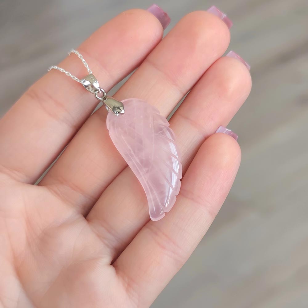 925 Silver Natural Rose Quartz Stone Pendant 