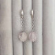 925 Silver Natural Rose Quartz Stone Earring