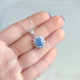 925 Sterling Silver Blue Sapphire stone Necklace - Zircon Around