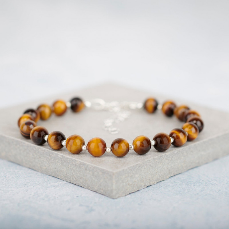 6mm Natural Tiger Eye Stone Bracelet