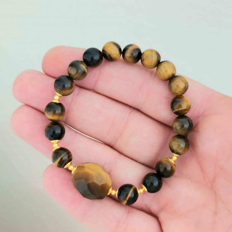 8mm Natural Tiger Eye Stone Bracelet