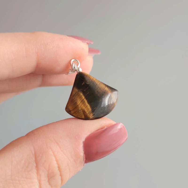 925 Silver Natural Tiger Eye Stone Pendant