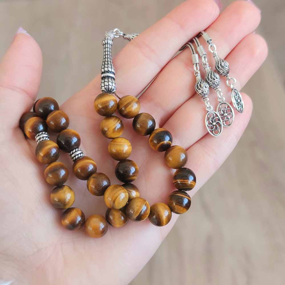 10 mm Natural Tiger Eye Stone Rosary