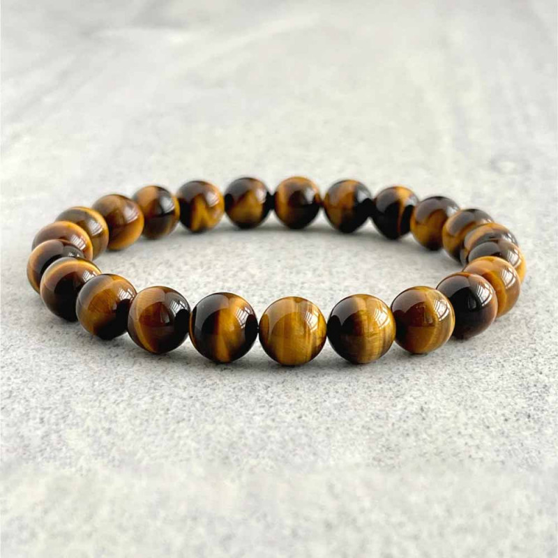 8mm Natural Tiger Eye Stone Bracelet