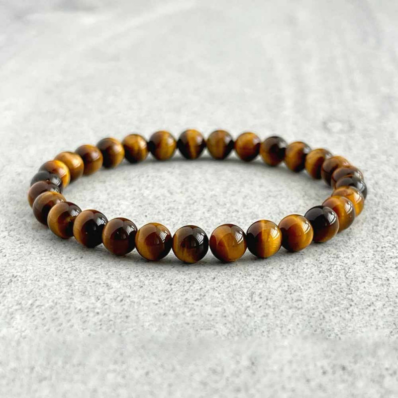 6mm Natural Tiger Eye Stone Bracelet