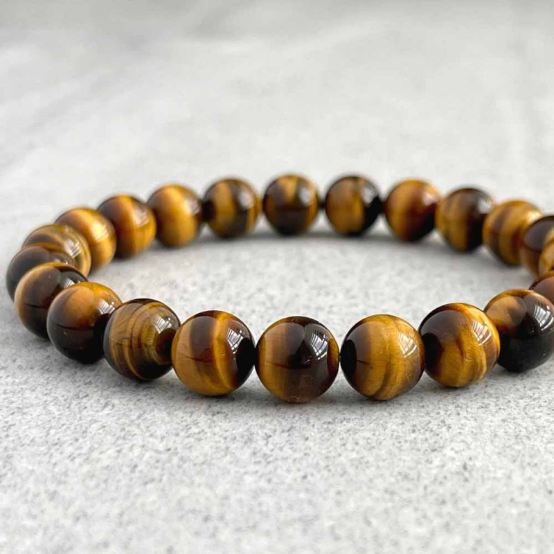 8mm Natural Tiger Eye Stone Bracelet