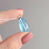 925 Silver Rare Blue Topaz Stone Pendant