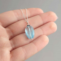 925 Silver Rare Blue Topaz Stone Pendant