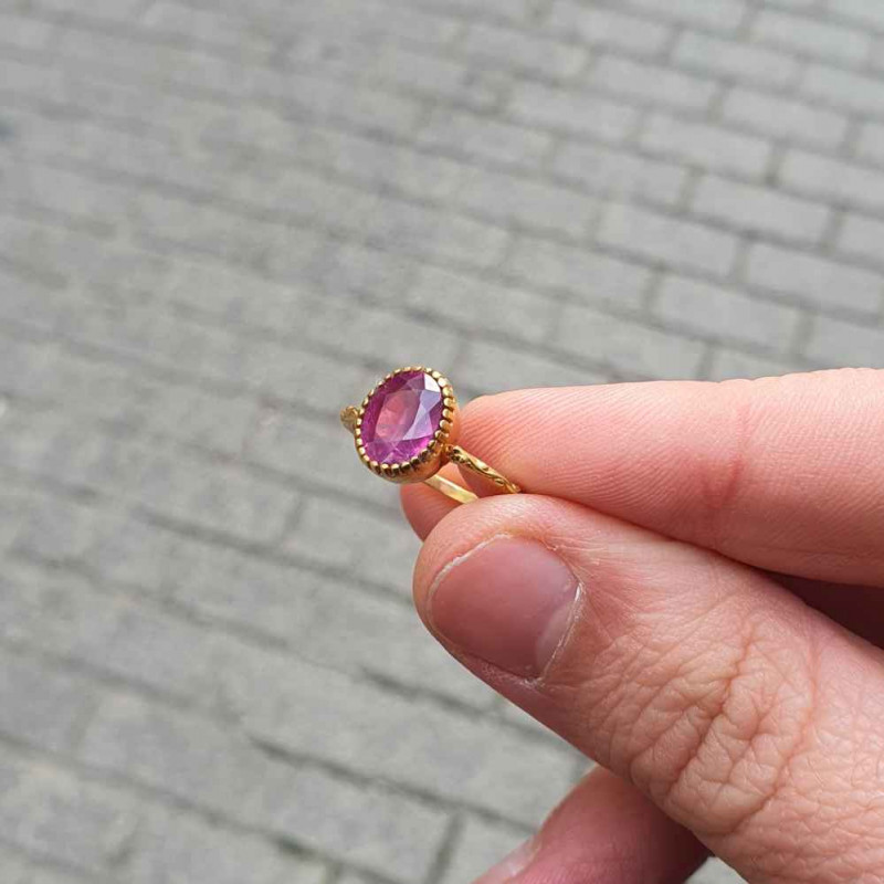 925 Silver Pink Tourmaline Ring