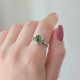 925 Silver Natural Green Tourmaline Ring