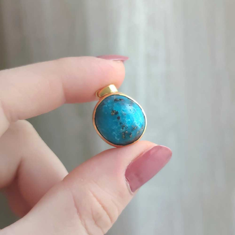 925 Silver Natural Turquoise Stone Pendant