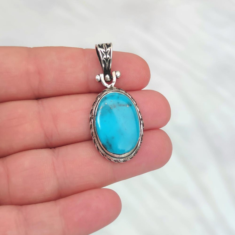 925 Silver Natural Turquoise Stone Necklace