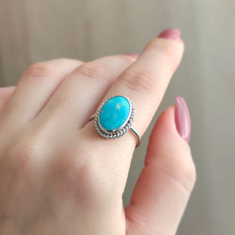 925 Silver Natural Turquoise Stone Ring