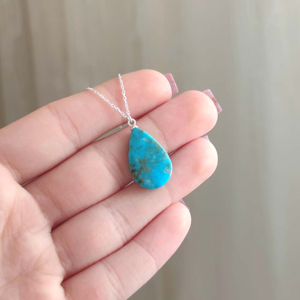 925 Silver Natural Turquoise Stone Necklace