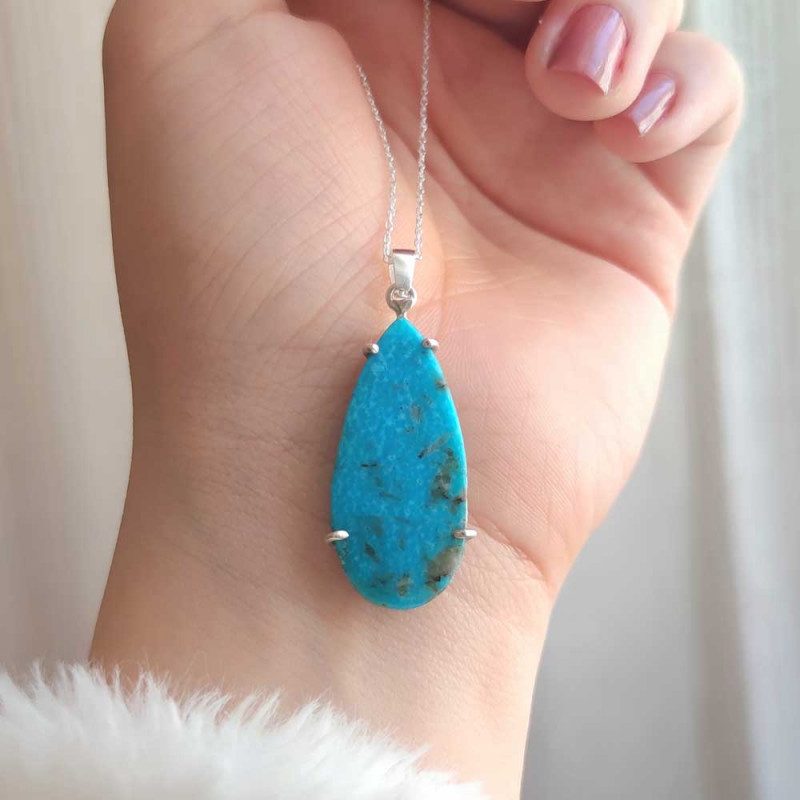 925 Silver Natural Turquoise Stone Pendant