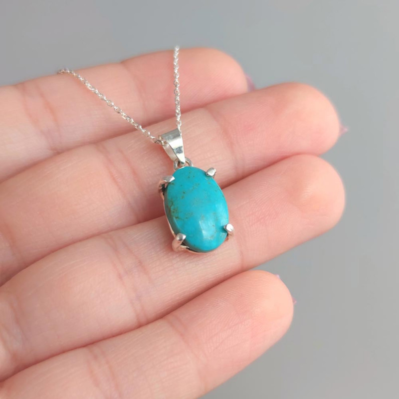 925 Silver Natural Turquoise Stone Pendant