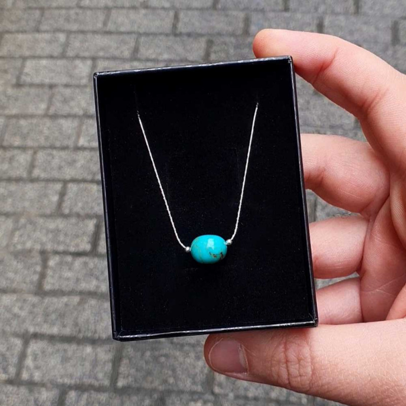 925 Silver Natural Turquoise Stone Necklace