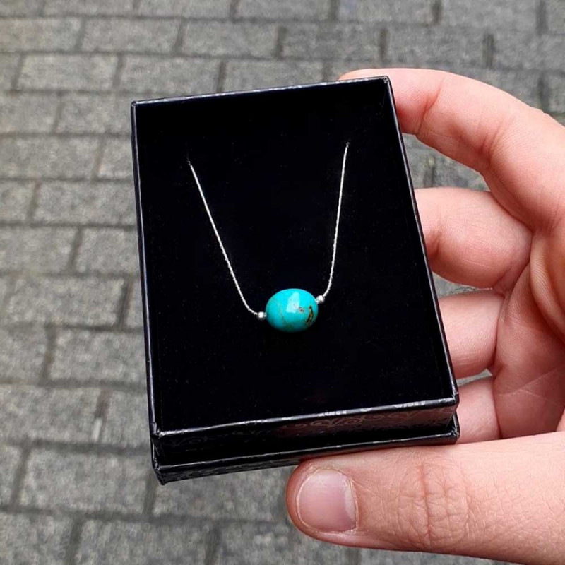 925 Silver Natural Turquoise Stone Necklace