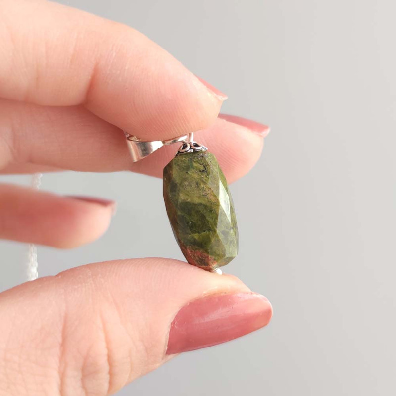 925 Silver Natural Unakite Stone Pendant