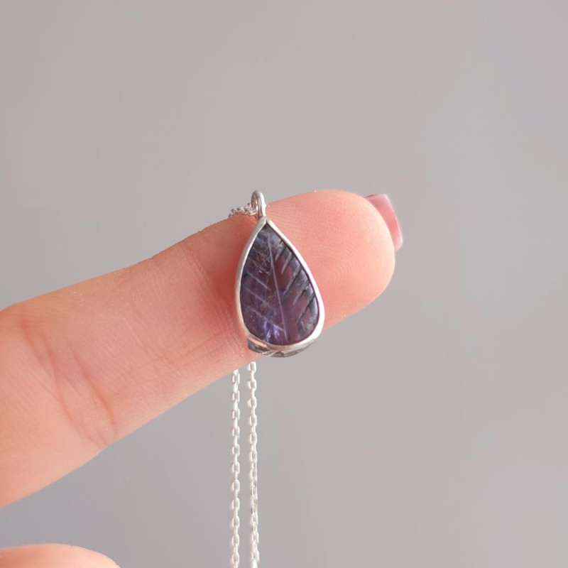 925 Sterling Silver iolite Stone Pendant