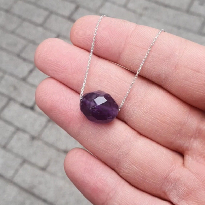 925 Silver Natural Amethyst Pendant